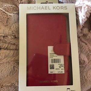 Michael Kors Pink Leather Folio for iPhone X